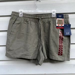 NWT Gap Green Linen Draw String Shorts